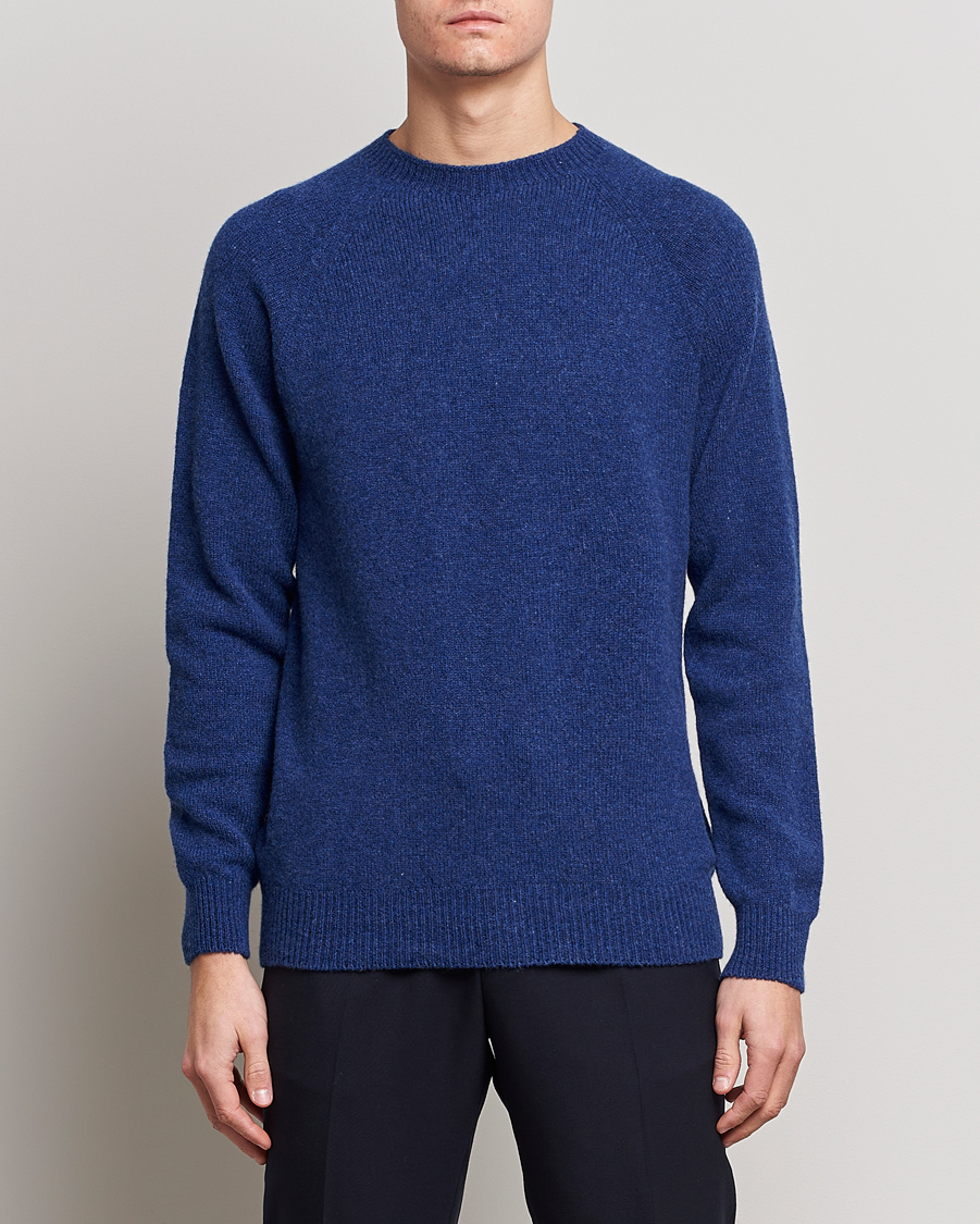 Herre | Trøjer | Sunspel | Lambswool Crewneck Space Blue