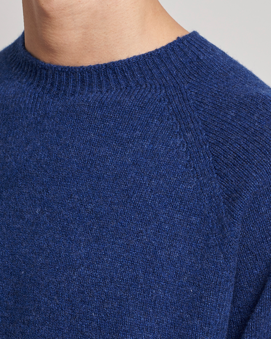 Herre | Trøjer | Sunspel | Lambswool Crewneck Space Blue