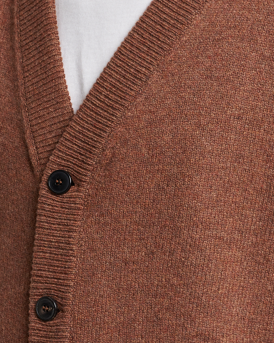 Herre | Trøjer | Sunspel | Lambswool Cardigan Pecan