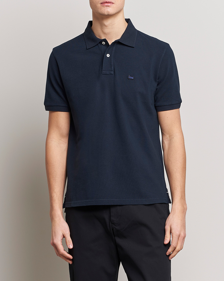 Herre | Polotrøjer | Woolrich | Classic American Polo Melton Blue