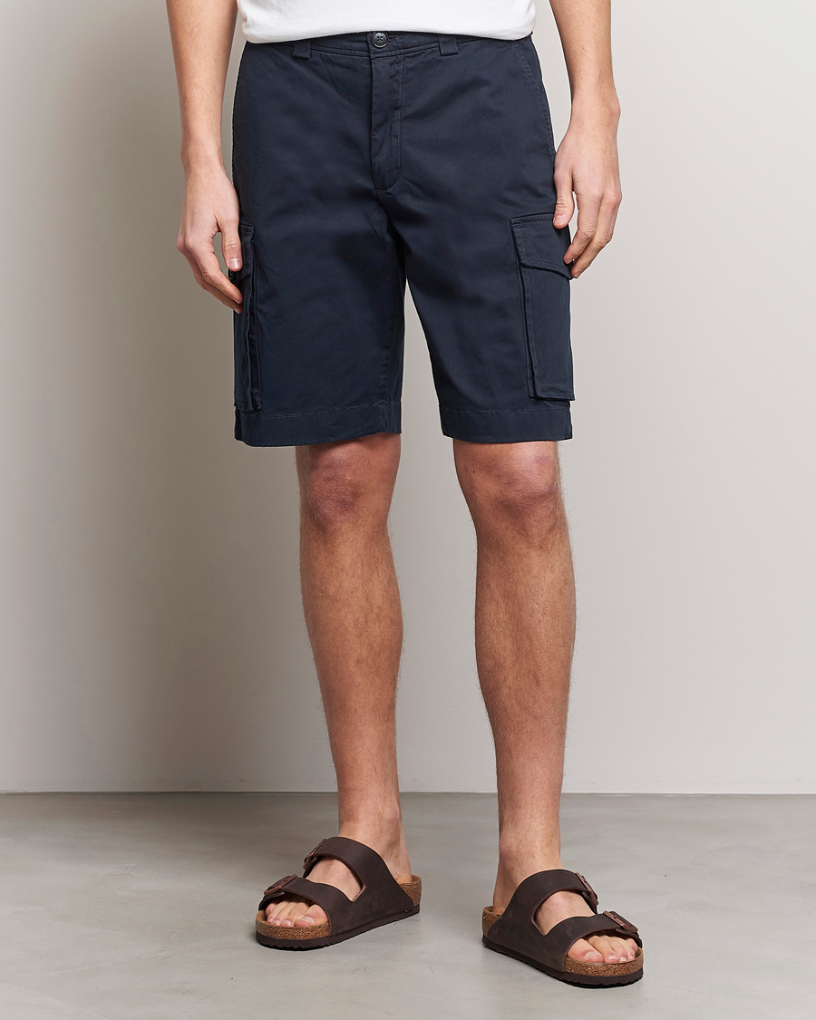 Herre | Shorts | Woolrich | Classic Cargo Shorts Melton Blue