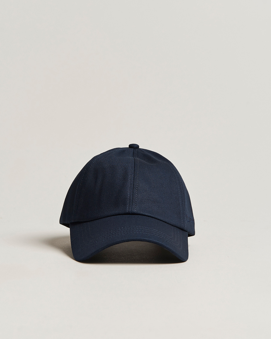 Herre | Woolrich Logo Baseball Cap Melton Blue | Woolrich | Logo Baseball Cap Melton Blue