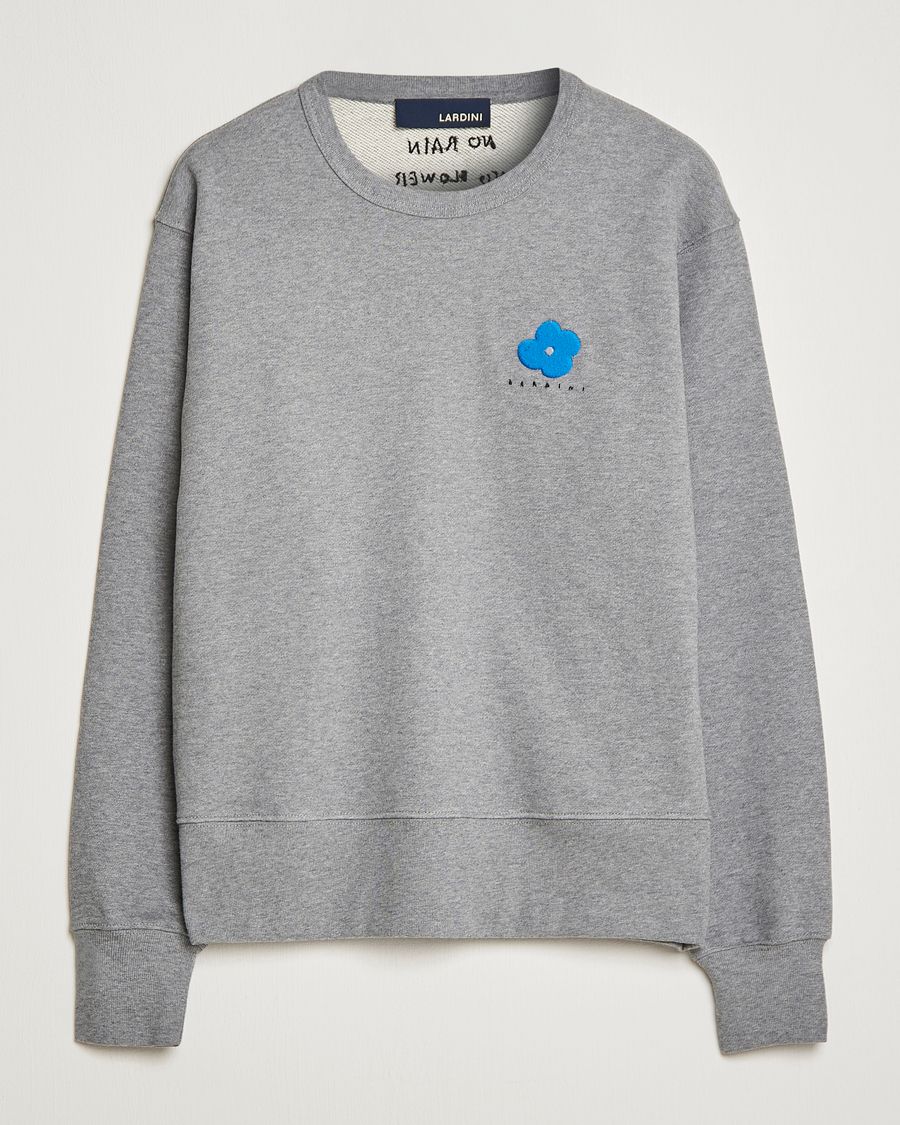 Herre | Trøjer | Lardini | Cotton Embroidery Logo Sweatshirt Grey
