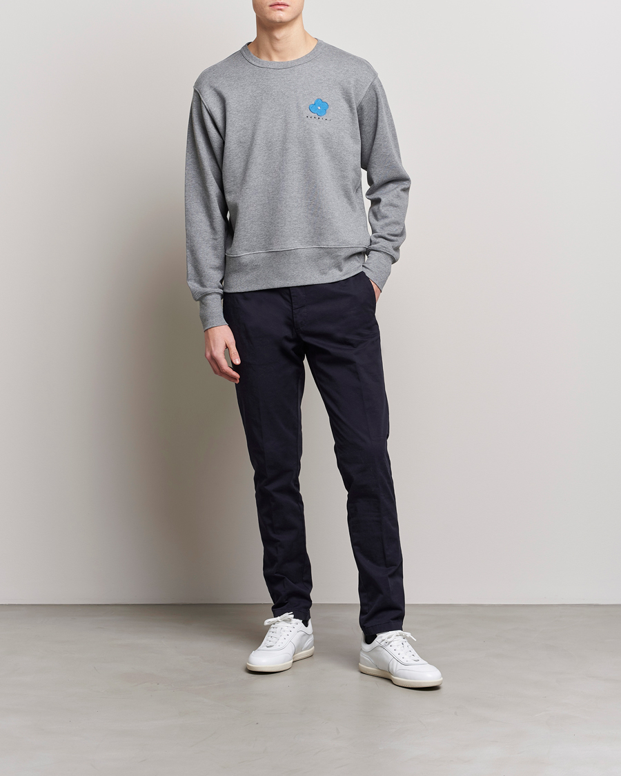 Herre | Trøjer | Lardini | Cotton Embroidery Logo Sweatshirt Grey