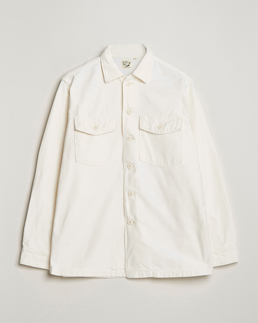 Herre | Skjorter | orSlow | Cotton Sateen US Army Overshirt Ecru