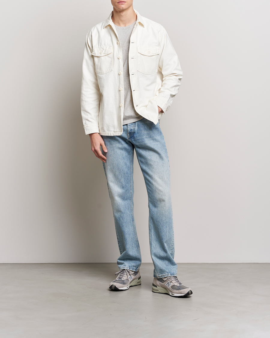 Herre | Skjorter | orSlow | Cotton Sateen US Army Overshirt Ecru
