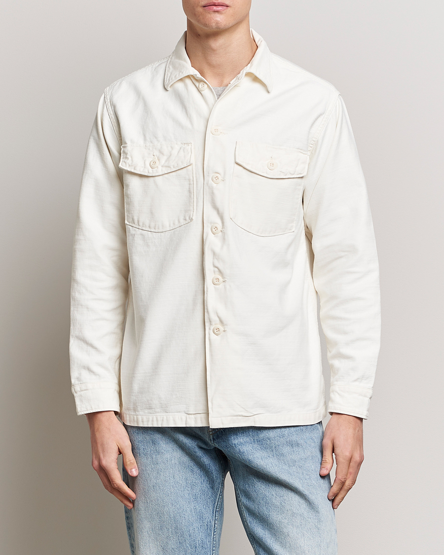 Herre | Sommer | orSlow | Cotton Sateen US Army Overshirt Ecru