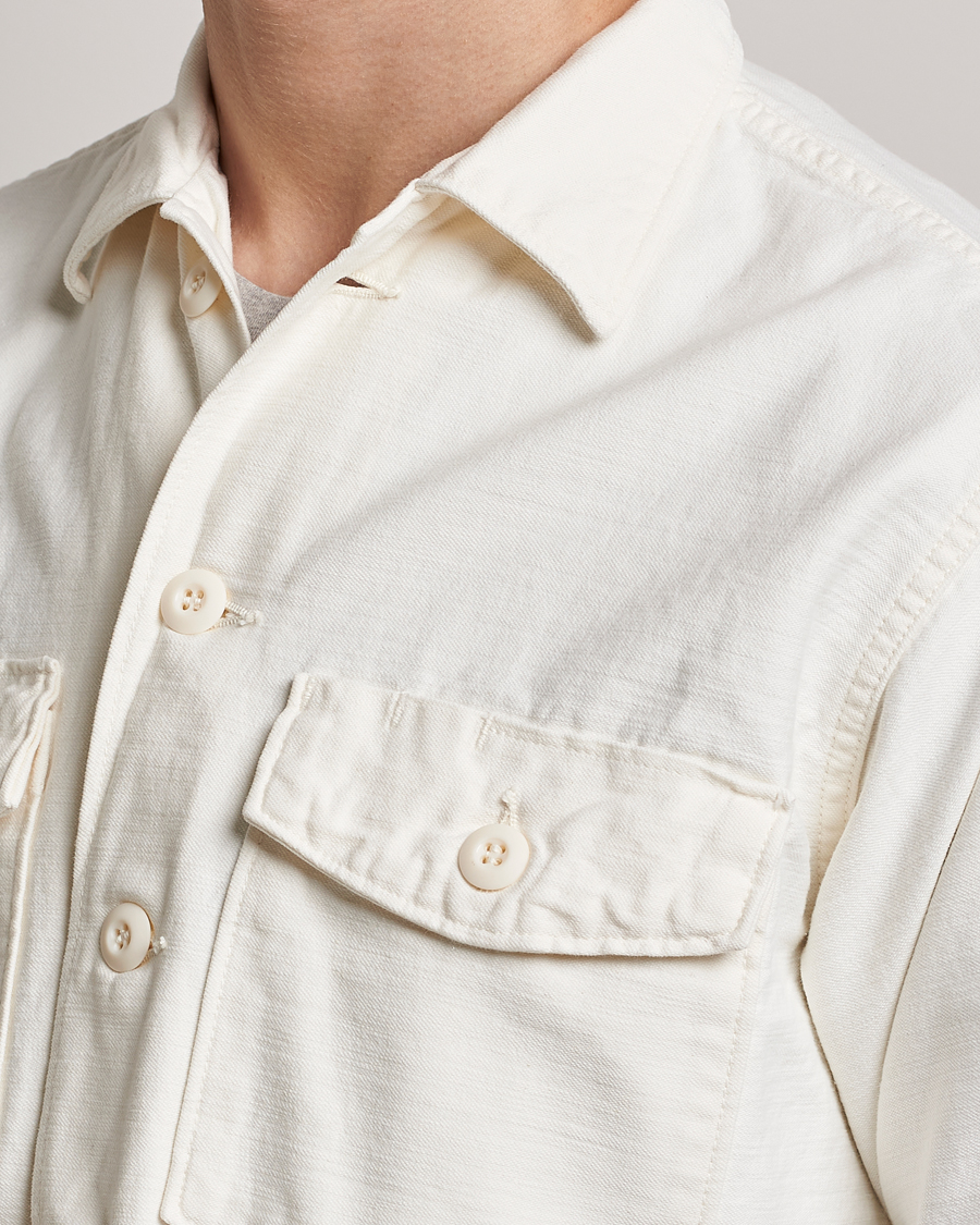 Herre | Skjorter | orSlow | Cotton Sateen US Army Overshirt Ecru