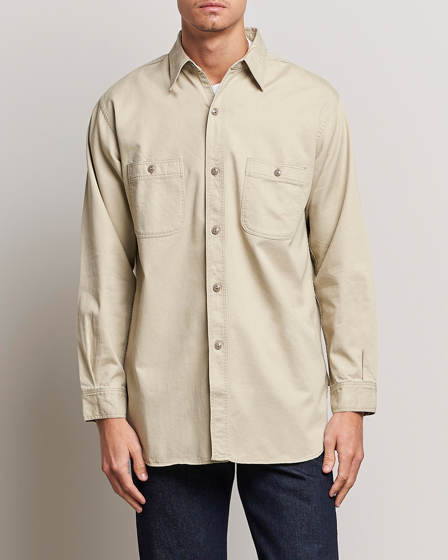 Herre | Forårsjakker | orSlow | Double Pocket Utility Shirt Beige