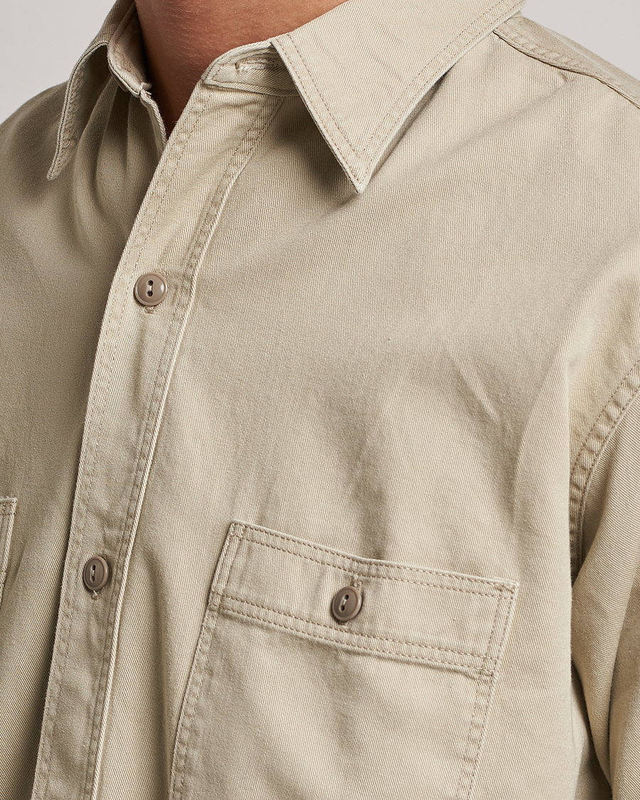 Herre | Skjorter | orSlow | Double Pocket Utility Shirt Beige