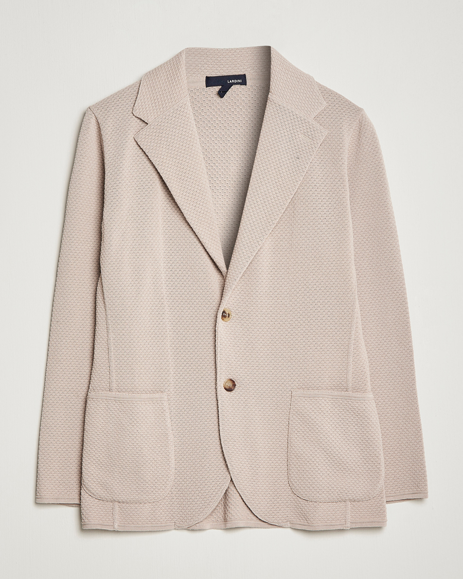 Herre | Blazere & jakker | Lardini | Knitted Structure Cotton Blazer Beige