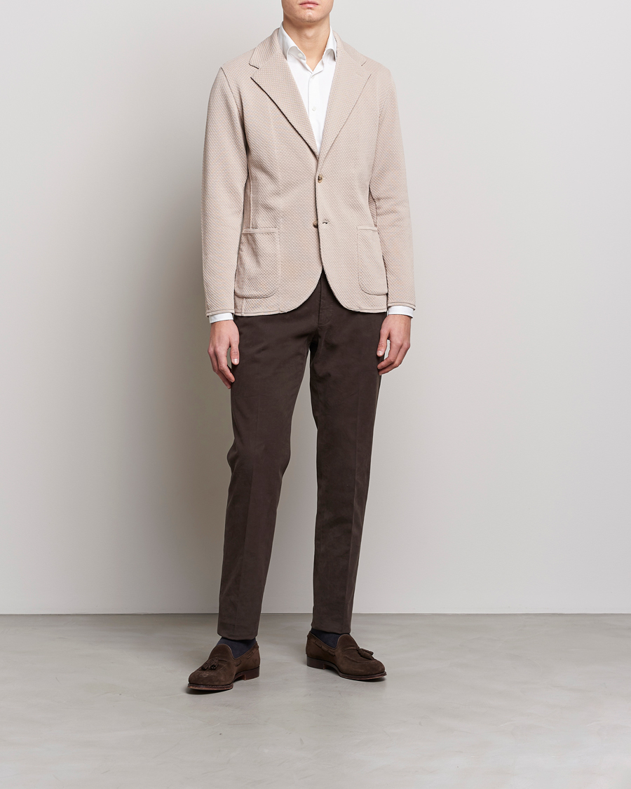 Herre | Blazere & jakker | Lardini | Knitted Structure Cotton Blazer Beige