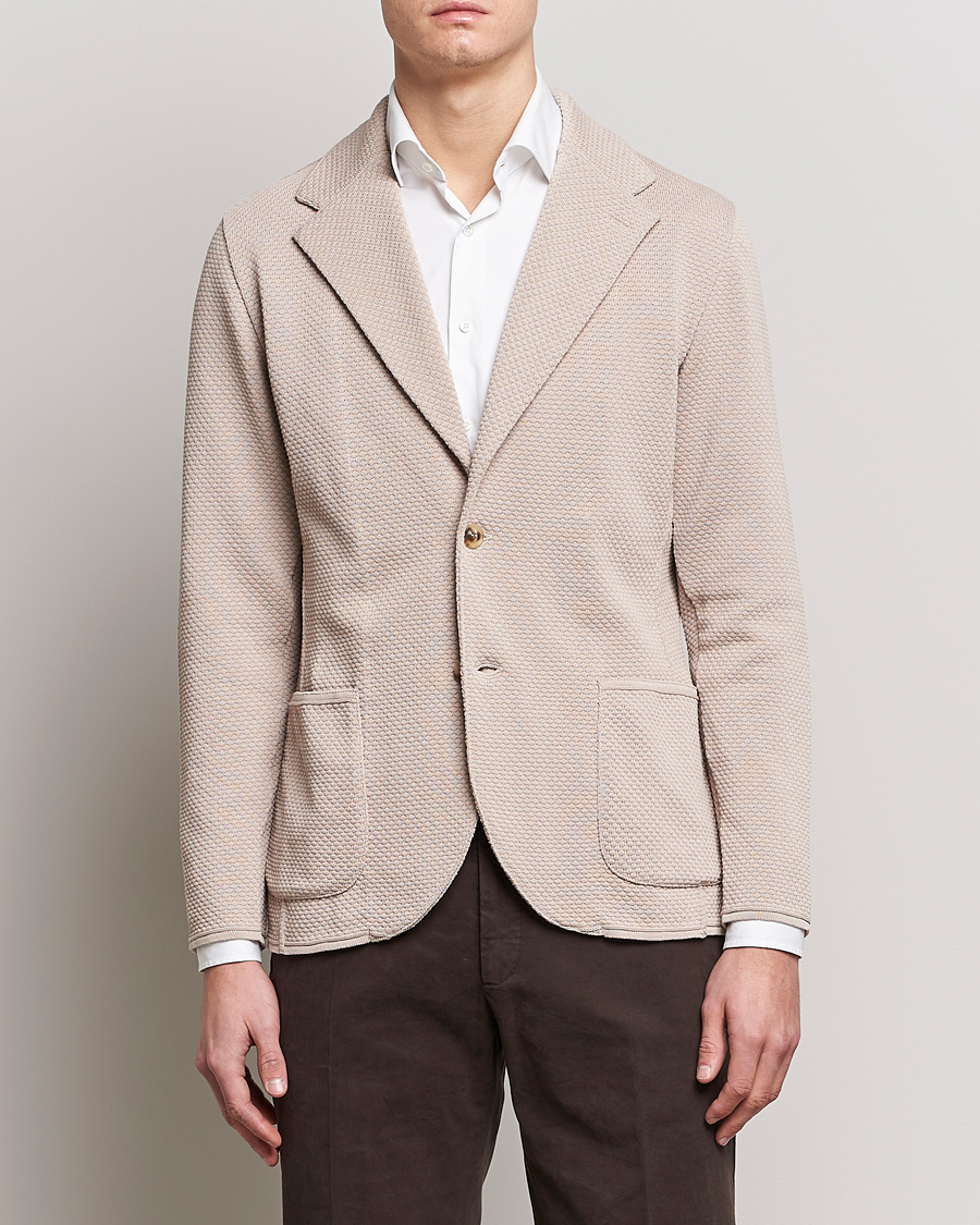 Herre | Blazere & jakker | Lardini | Knitted Structure Cotton Blazer Beige