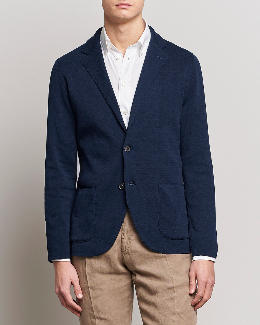 Herre | Blazere & jakker | Lardini | Knitted Cotton Blazer Navy