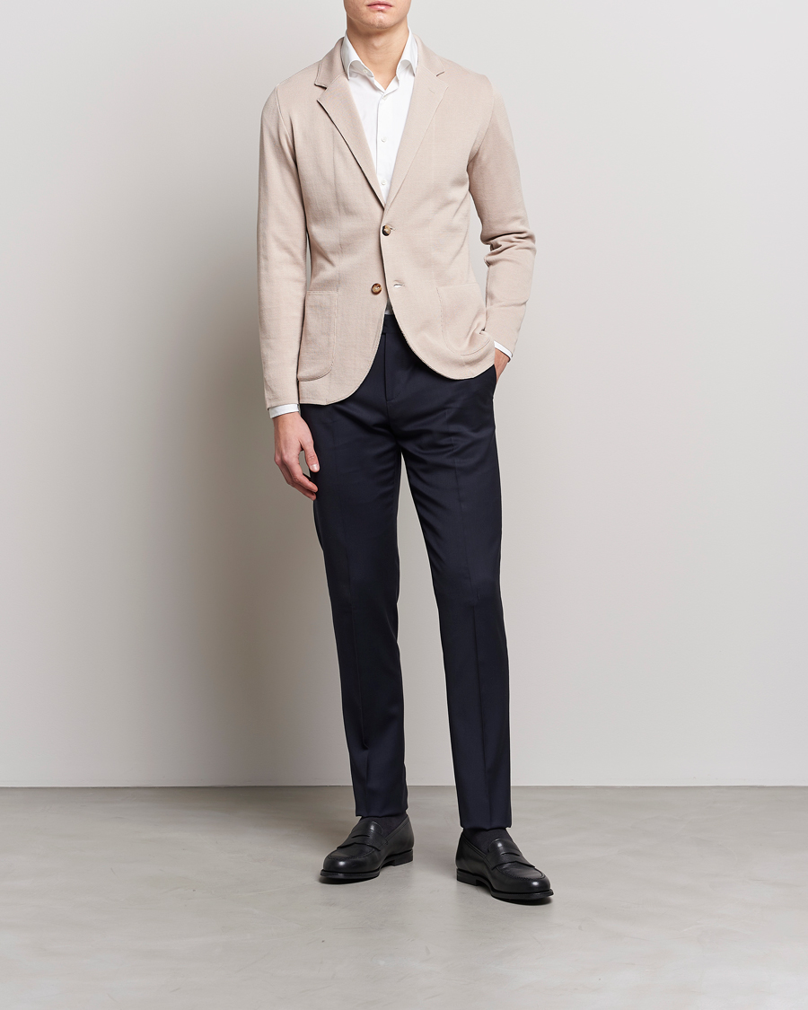 Herre | Blazere & jakker | Lardini | Knitted Cotton Blazer Beige