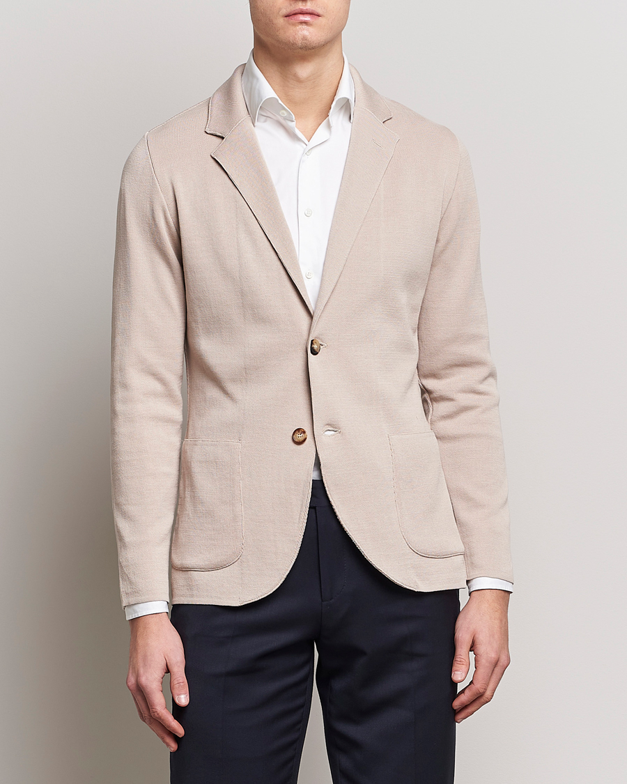 Herre | Blazere & jakker | Lardini | Knitted Cotton Blazer Beige