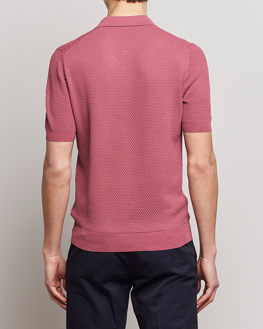 Herre | Polotrøjer | Lardini | Short Sleeve Knitted Structure Cotton Polo Soft Pink