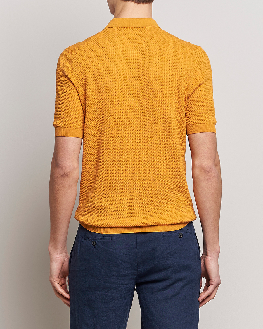 Herre | Polotrøjer | Lardini | Short Sleeve Knitted Structure Cotton Polo Orange