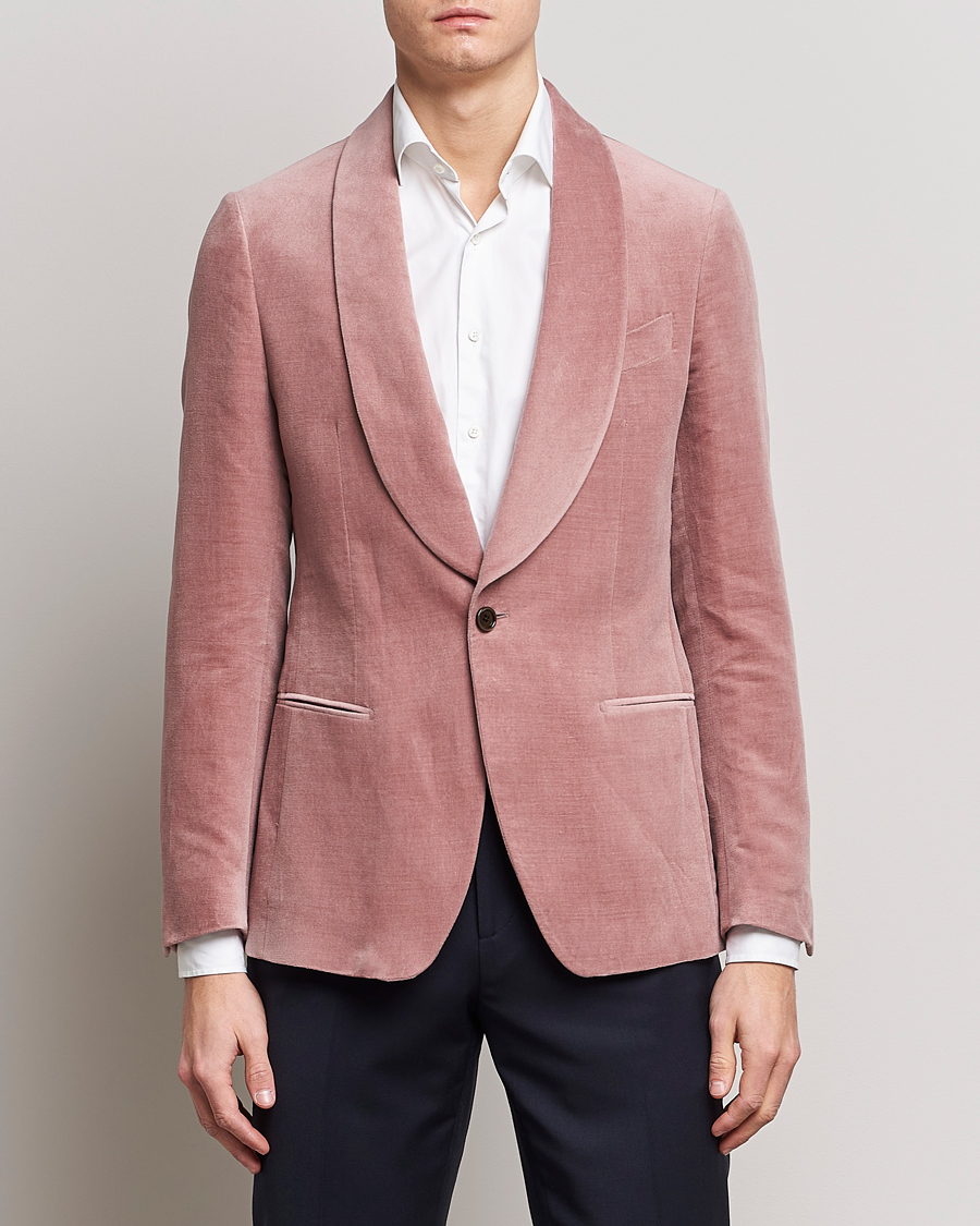 Herre | Smoking | Lardini | Summer Velvet Dinner Jacket Soft Pink