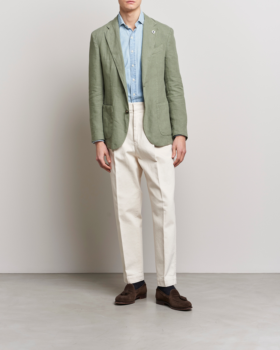 Herre | Blazere & jakker | Lardini | Patch Pocket Linen Blazer Olive