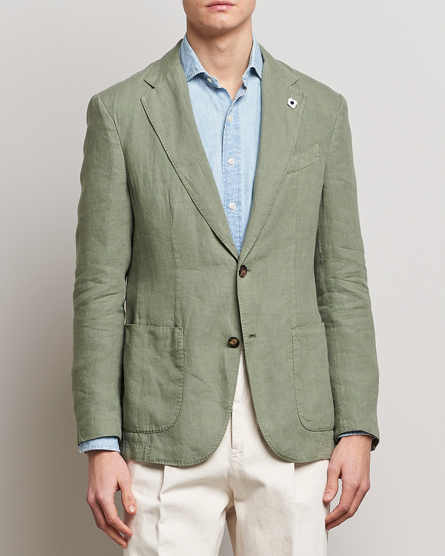 Herre | Blazere & jakker | Lardini | Patch Pocket Linen Blazer Olive