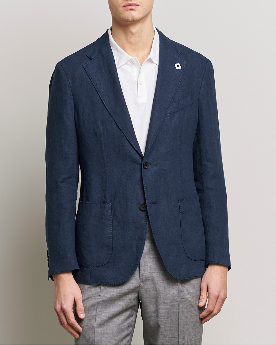 Herre | Blazere & jakker | Lardini | Patch Pocket Linen Blazer Navy