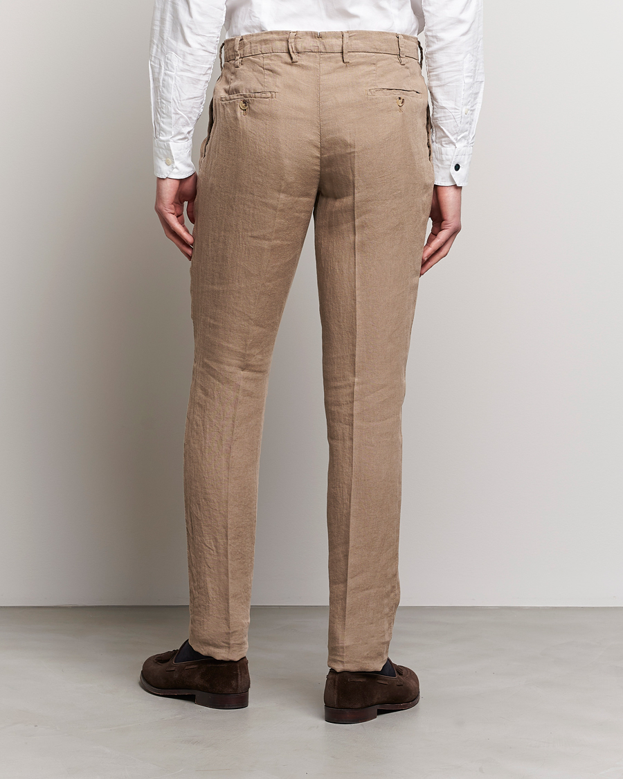 Herre | Bukser | Lardini | Pleated Linen Trousers Beige