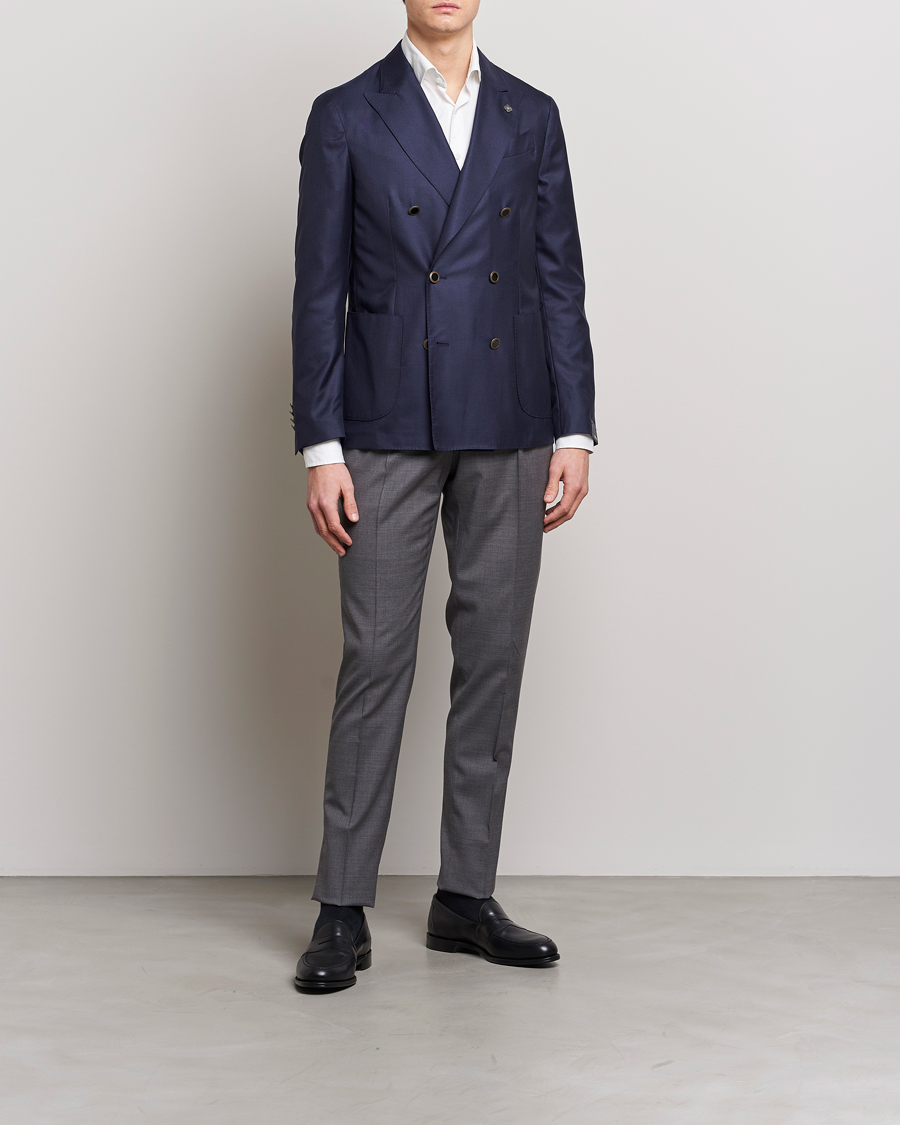 Herre | Blazere & jakker | Lardini | Soft Double Breasted Cashmere/Silk Blazer Navy