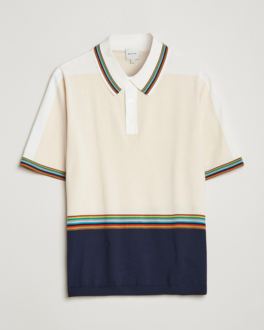Herre | Trøjer | Paul Smith | Organic cotton Knitted Polo White