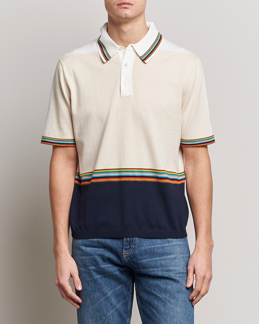 Herre | Strikkede polotrøjer | Paul Smith | Organic cotton Knitted Polo White