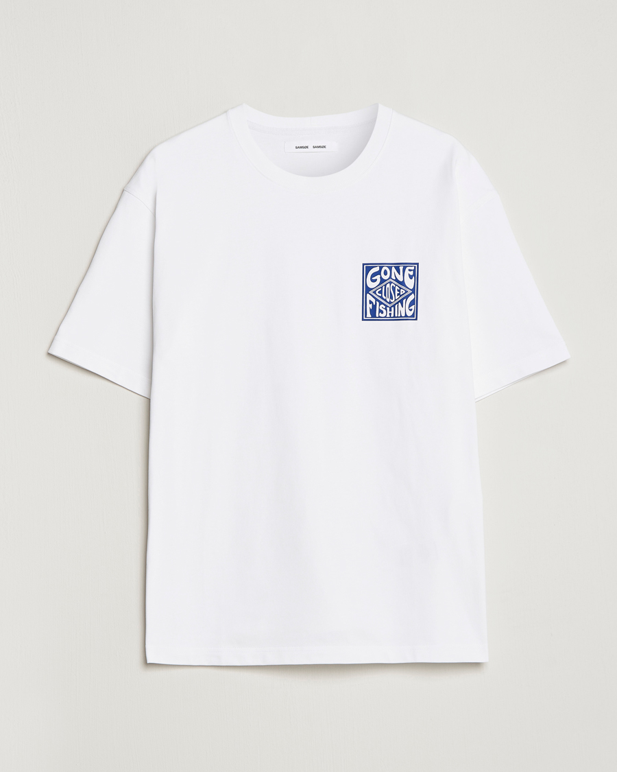 passage tyve Rund ned Samsøe & Samsøe Gone Fishing T-Shirt White - CareOfCarl.dk