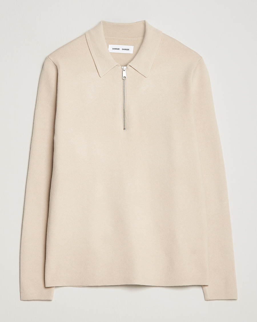 Herre | Trøjer | Samsøe Samsøe | Samsøe & Samsøe Guna Half Zip Sweater Oatmeal