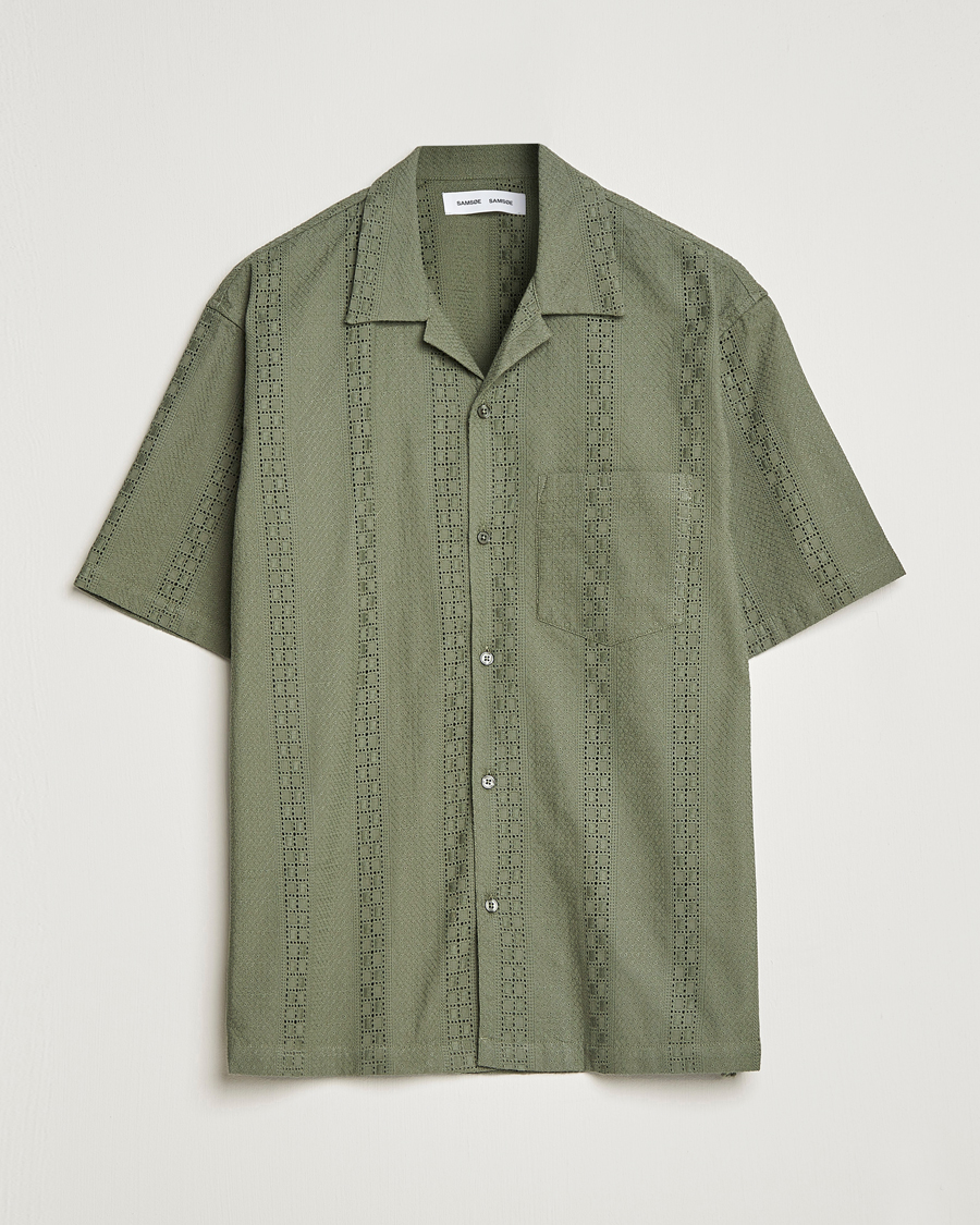 Herre | Skjorter | Samsøe Samsøe | Samsøe & Samsøe Emerson Cotton Short Sleeve Shirt Beetle