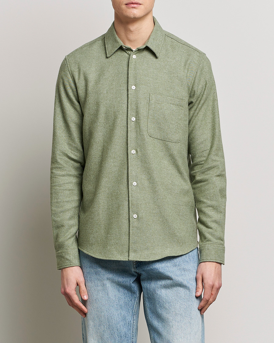 Herre | Skjorter | Samsøe Samsøe | Samsøe & Samsøe Liam Organic Cotton Shirt Basil Melange