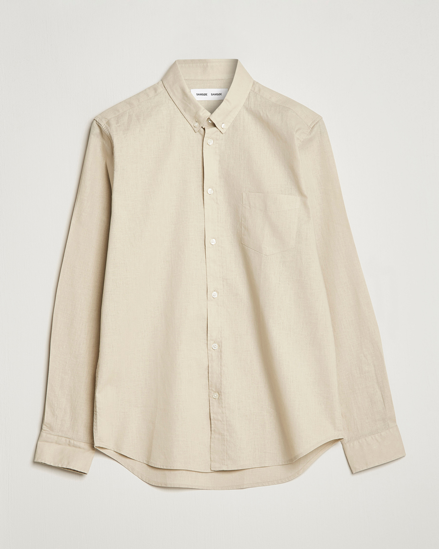 Herre | Skjorter | Samsøe Samsøe | Samsøe & Samsøe Liam Linen Cotton Shirt Oatmeal