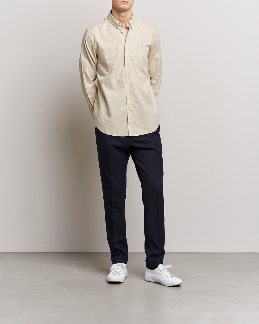 Herre | Skjorter | Samsøe Samsøe | Samsøe & Samsøe Liam Linen Cotton Shirt Oatmeal