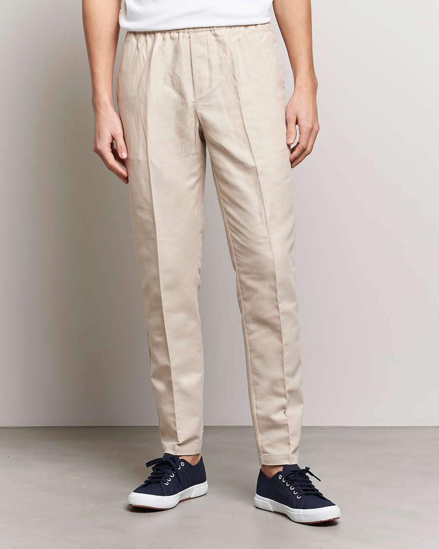 Herre | Bukser | Samsøe Samsøe | Samsøe & Samsøe Smithy Linen Cotton Trousers Oatmeal