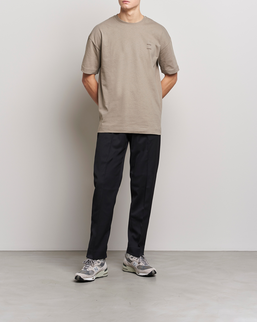 Herre | T-Shirts | Samsøe Samsøe | Samsøe & Samsøe Joel Organic Cotton T-Shirt Brindle