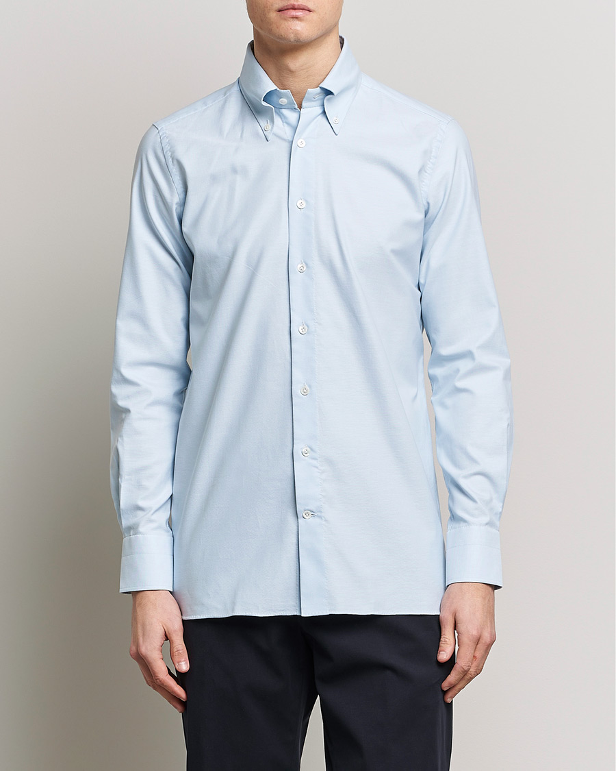 Herre | Businesskjorter | 100Hands | Gold Line Natural Stretch Oxford Shirt Light Blue