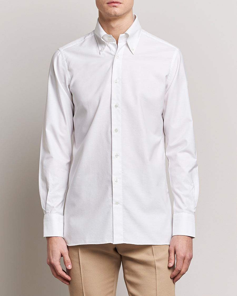 Herre | Skjorter | 100Hands | Gold Line Natural Stretch Oxford Shirt White