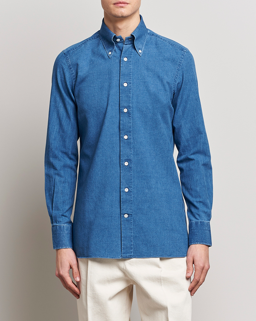 Herre | | 100Hands | Japanese Denim Bata Wash Shirt Blue
