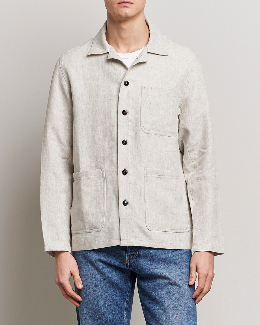 Herre | Skjorter | Peregrine | Grange Linen Shacket Stone