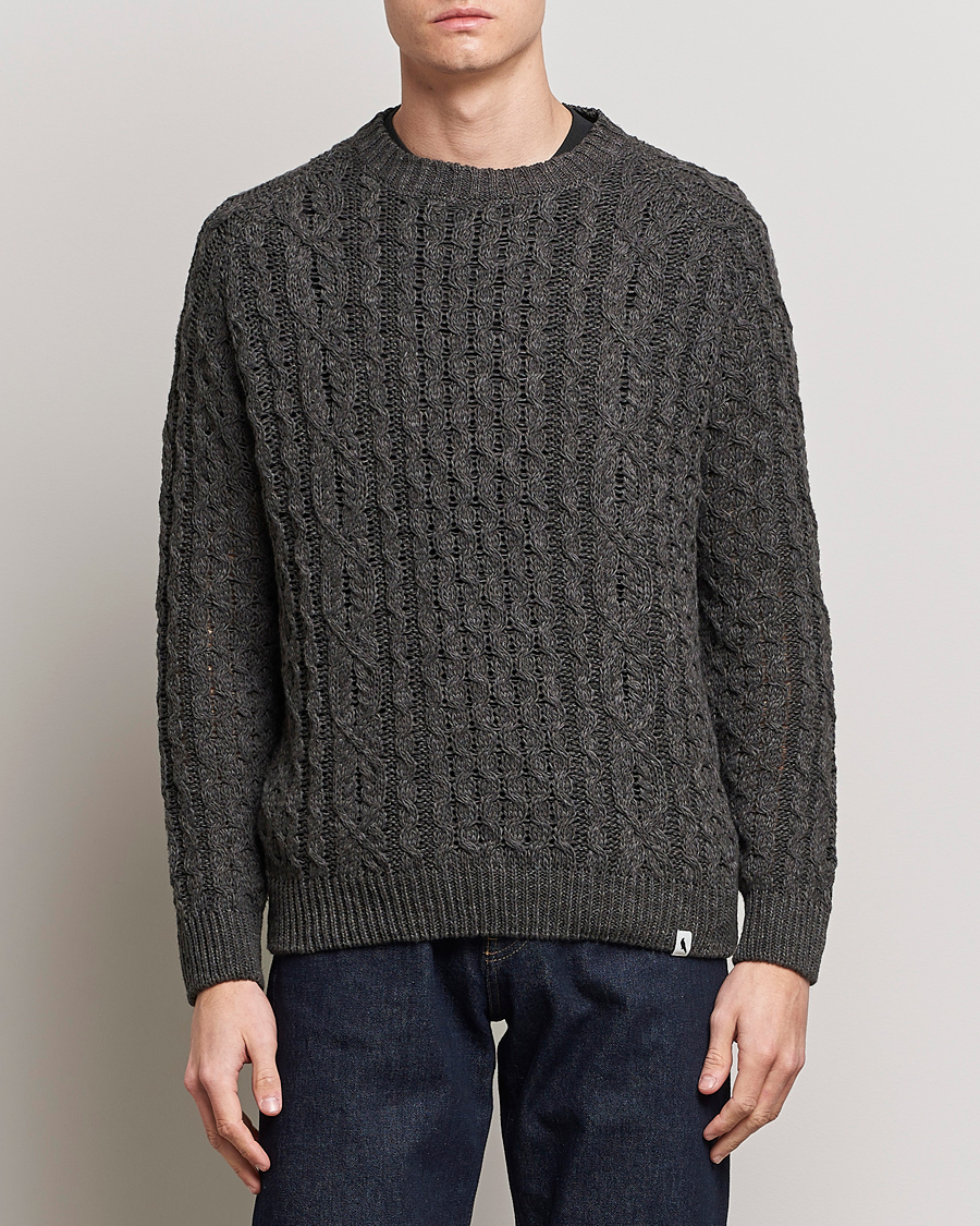 Herre | Trøjer | Peregrine | Linen Arran Jumper Grey
