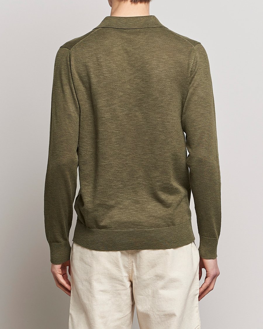 Herre | Trøjer | GANT | Cotton/Linen Knitted Polo Racing Green
