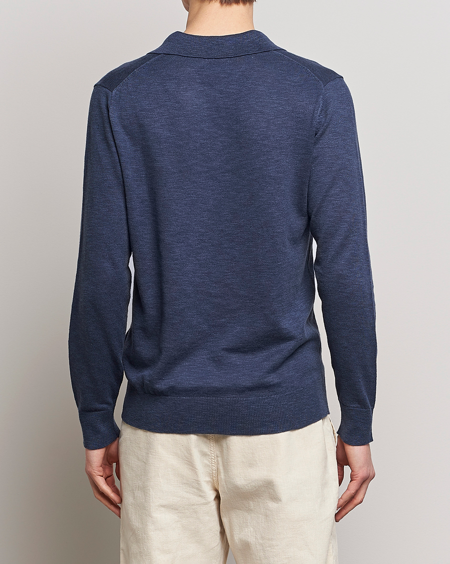 Herre | Trøjer | GANT | Cotton/Linen Knitted Polo Deep Ocean