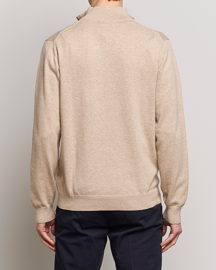 Herre | Trøjer | GANT | Classic Cotton Half-Zip Sweater Sand Melange