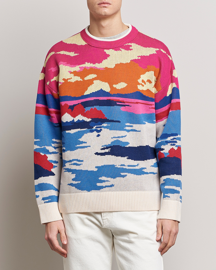 Herre | Trøjer | GANT | Landscape Printed Knitted Crew Neck Multi
