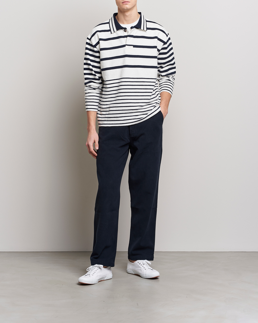 Herre | Trøjer | GANT | Heavy Knitted Striped Rugger Eggshell