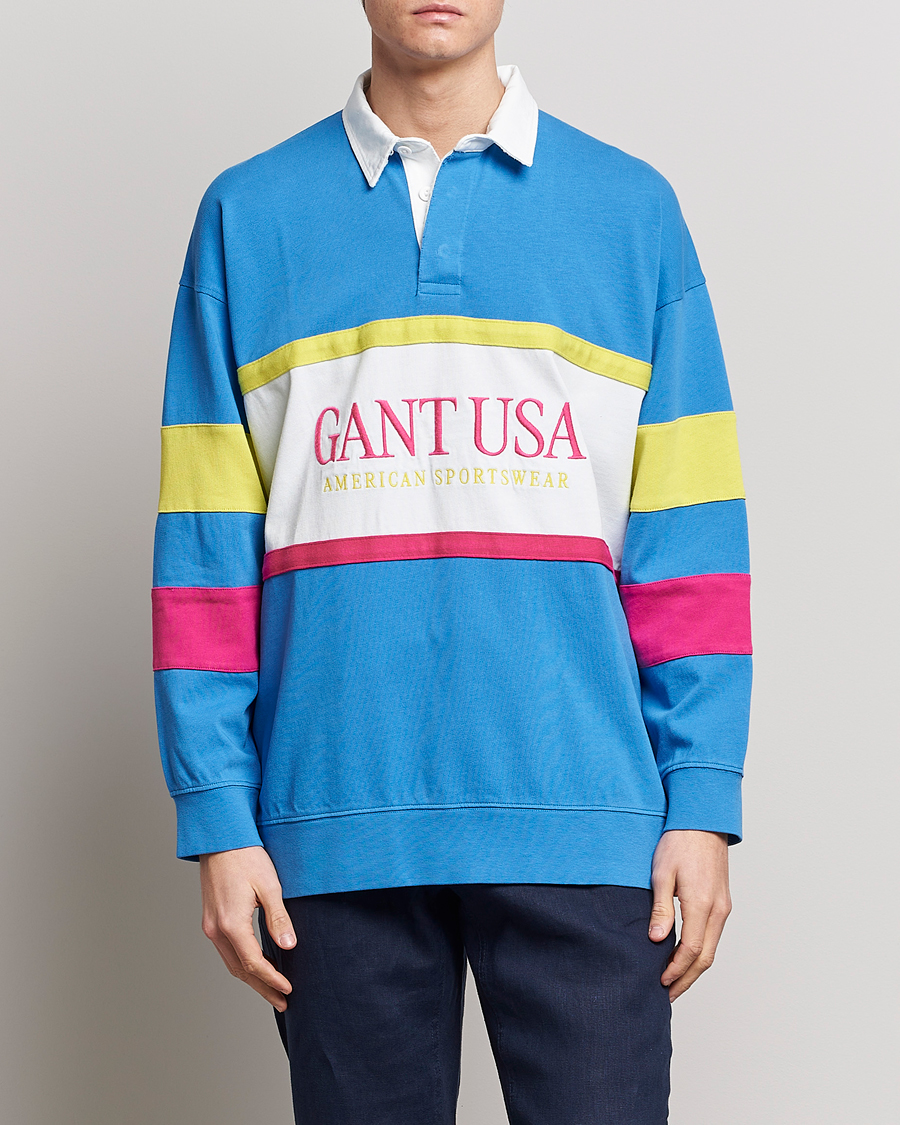 Herre | Rugbytrøjer | GANT | Archive Heavy Rugger Day Blue