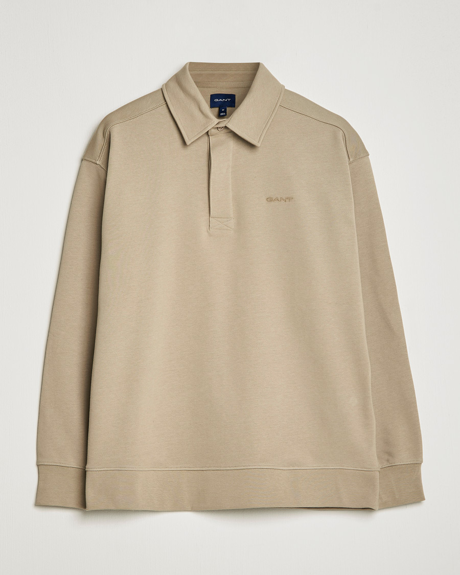 Herre | Trøjer | GANT | Icon Heavy Rugger Taupe Beige